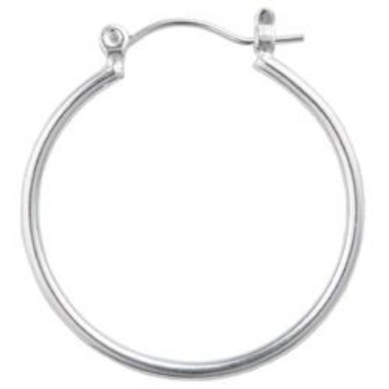 Picture of Silver Plated Euro Style Ear Hoop 30mm, 5 Pair