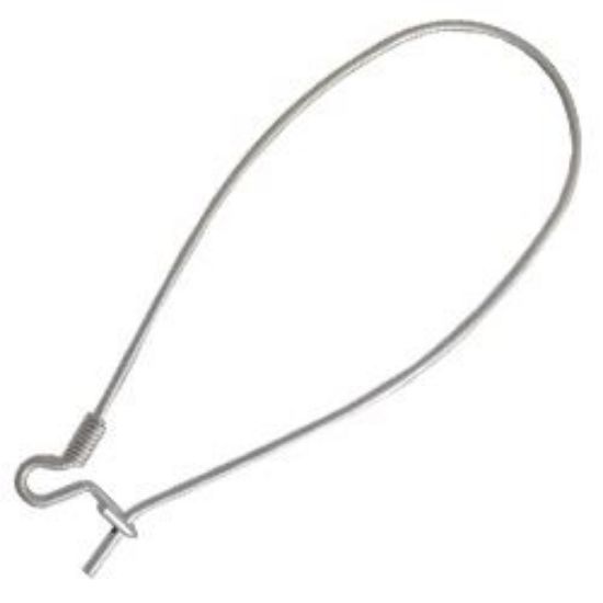 Picture of Surgical Steel Kidney Ear Wires 50mm<br />10 Pair
