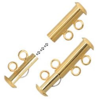 Picture of Gold Plated Tube Clasp 2 Strand<br />2 Clasps