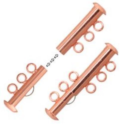 Picture of Copper Plated Tube Clasp 3 Strand<br />2 Clasps