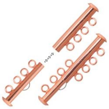 Picture of Copper Plated Tube Clasp 4 Strand<br />2 Clasps