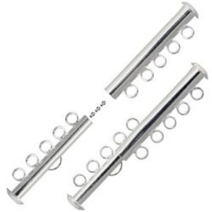 Picture of Silver Plated Tube Clasp 5 Strand<br />2 Clasps
