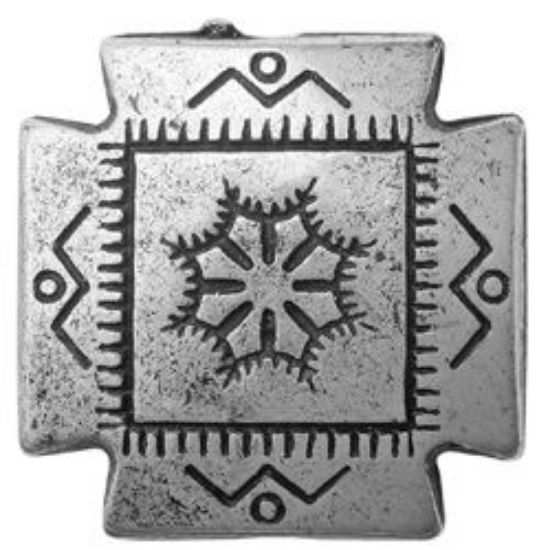 Picture of Silver Plated Square Pillow Oxidized Beads 22mm<br />10 Beads