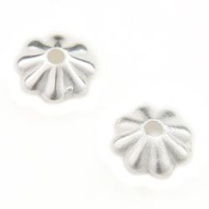 Picture of Silver Plated Daisy Beads 6mm<br />100 Beads