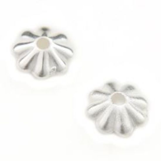 Picture of Silver Plated Daisy Beads 6mm<br />100 Beads