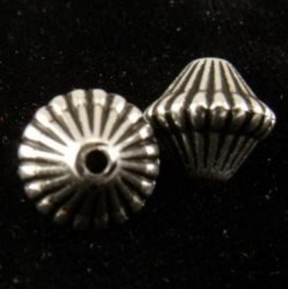 Picture of Silver Plated Hogan Oxidized Beads 9mm<br />100 Beads