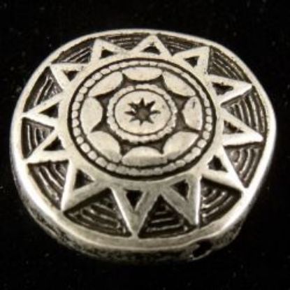 Picture of Silver Plated Indian Star Oxidized Beads 18mm,10 Beads