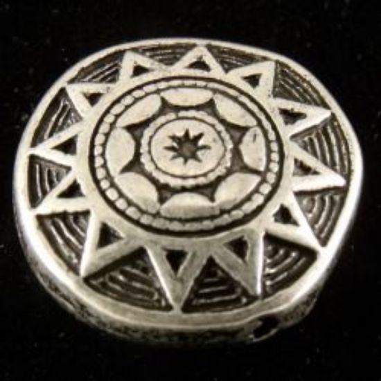 Picture of Silver Plated Indian Star Oxidized Beads 18mm,10 Beads