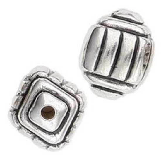 Picture of Silver Plated Hopi Bead 12x12mm<br />10 Beads