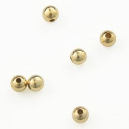Picture of Gold Plated Plain Beads 2mm 0.032" Hole<br />100 Beads