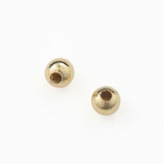 Picture of Gold Plated Plain Beads 3mm 0.032" Hole<br />100 Beads