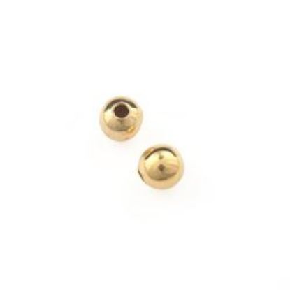 Picture of Gold Plated Plain Beads 4mm 0.04" Hole<br />50 Beads