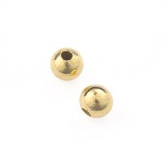 Picture of Gold Plated Plain Beads 5mm 0.072" Hole<br />50 Beads