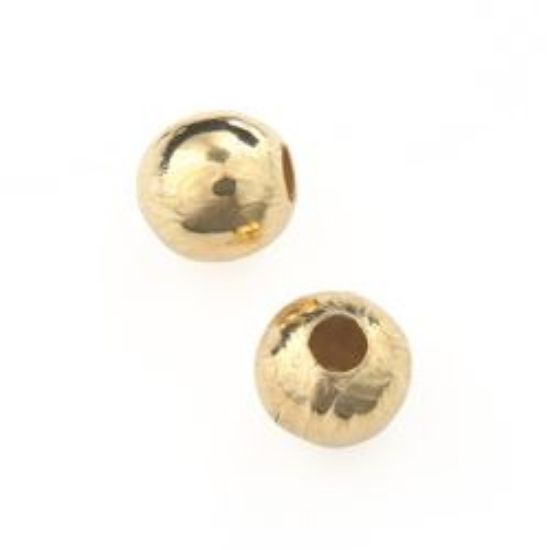 Picture of Gold Plated Plain Beads 6mm 0.088" Hole<br />50 Beads