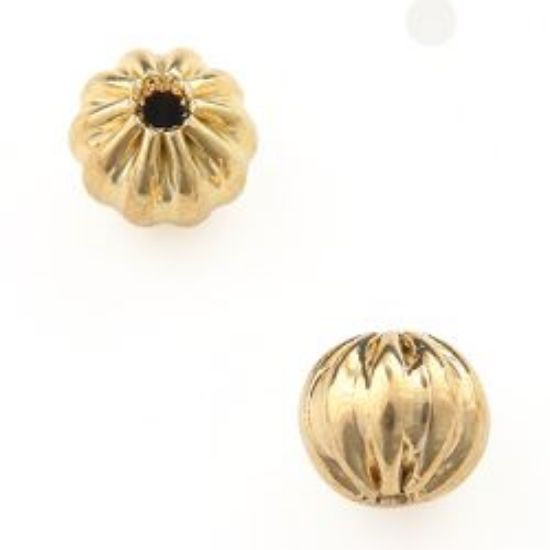 Picture of Gold Plated Corrugated Beads 4mm 0.06"<br />50 Beads