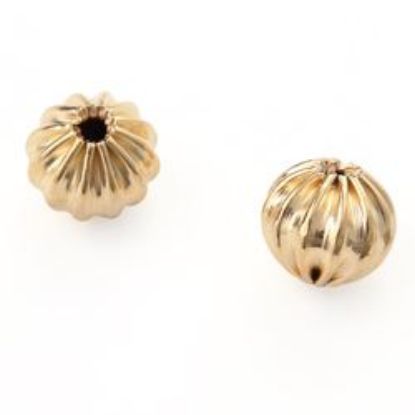 Picture of Gold Plated Corrugated Beads 6mm 0.08"<br />20 Beads