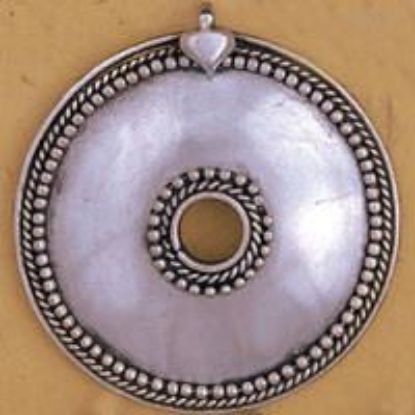 Picture of White Base Metal Round Pendant 64mm