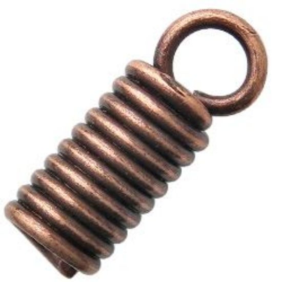 Picture of Antique Copper Plated Cap Spring for 2mm Cord<br />10 Pieces