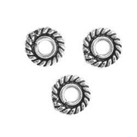 Picture of Silver Plated Round Spacer Beads 6mm<br />20 Beads