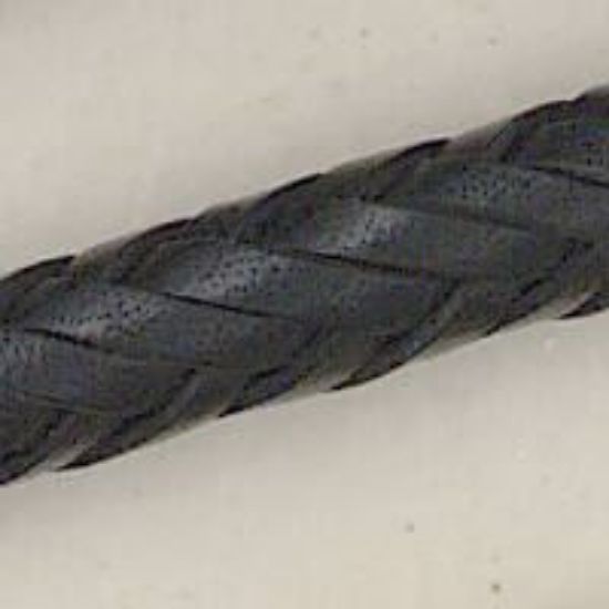 Picture of Handmade Flat Back - Black Leather Bolo Cord, 10 Ply, 42" Length. Approx. 8-8.5mm Thick.