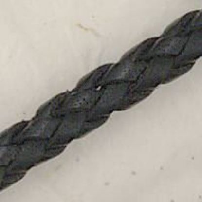 Picture of Handmade Black Leather Bolo Cord, 6 Ply, 42" Length, Approx. 4.5-5mm Thick.