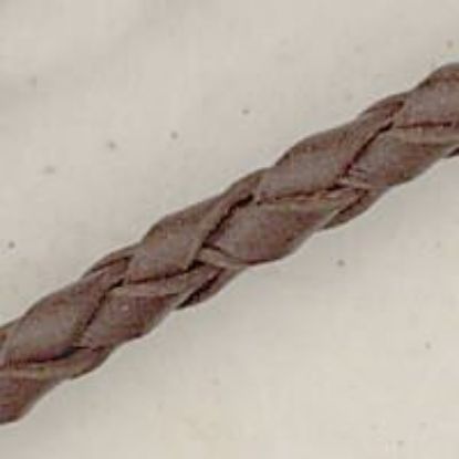 Picture of Handmade Brown Leather Bolo Cord, 4 Ply, 36" Length. Approx. 4-4.5mm Thick.