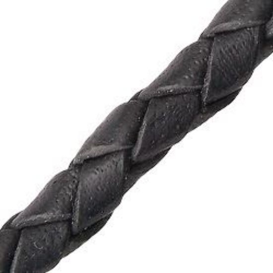 Picture of Black Leather Bolo Cord 3mm, Sold by the Inch