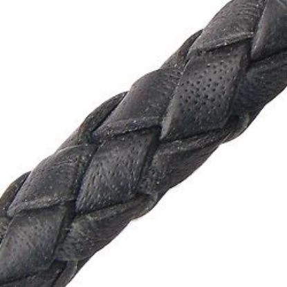 Picture of Black Leather Bolo Cord 6mm, Sold by the Inch
