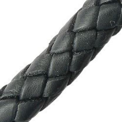 Picture of Black Leather Bolo Cord 8mm, Sold by the Inch