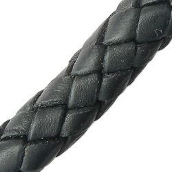 Picture of Black Leather Bolo Cord 8mm, Sold by the Inch