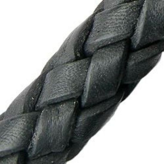 Picture of Black Leather Bolo Cord 10mm, Sold by the Inch