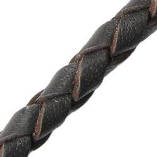 Picture of Dark Brown Leather Bolo Cord 4mm, Sold by the Inch