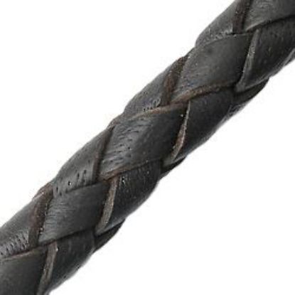 Picture of Dark Brown Leather Bolo Cord 5mm, Sold by the Inch