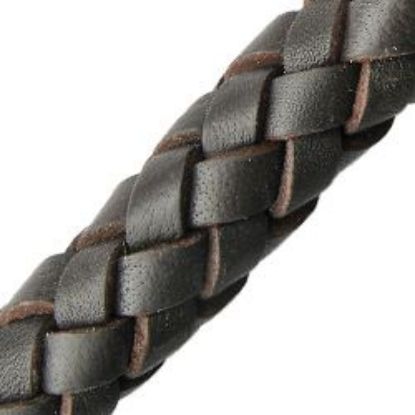 Picture of Dark Brown Leather Bolo Cord 10mm, Sold by the Inch