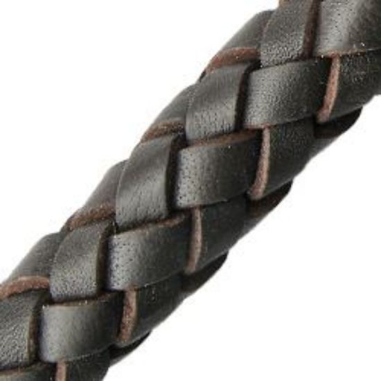 Picture of Dark Brown Leather Bolo Cord 10mm, Sold by the Inch