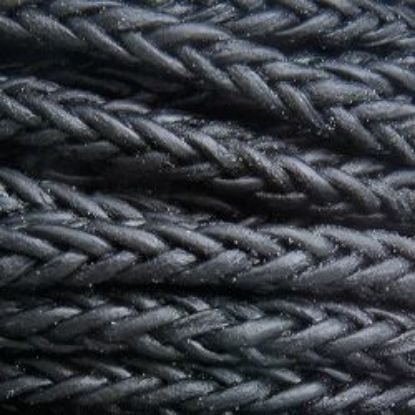 Picture of Black Square Braided Leather Bolo 4mm, Sold by the Inch