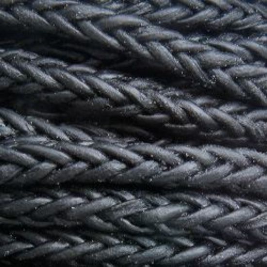 Picture of Black Square Braided Leather Bolo 4mm, Sold by the Inch