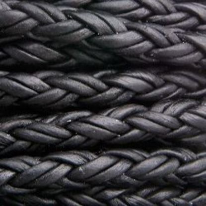 Picture of Black Braided Leather Bolo 4.5mm, Sold by the Inch