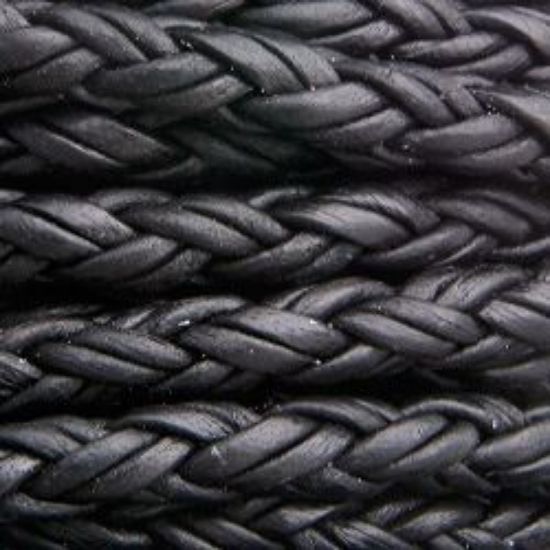 Picture of Black Braided Leather Bolo 4.5mm, Sold by the Inch