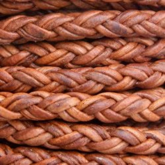 Picture of Brown Braided Leather Bolo 4.5mm, Sold by the Inch