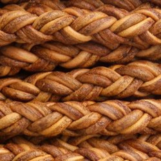 Picture of Brown Braided Leather Bolo 8mm, Sold by the Inch