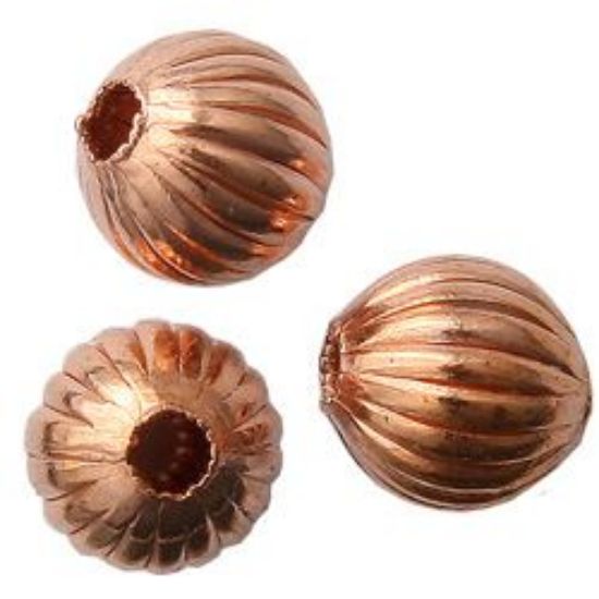 Picture of Copper Fluted Bead 4mm<br />Unit Of 100 Beads