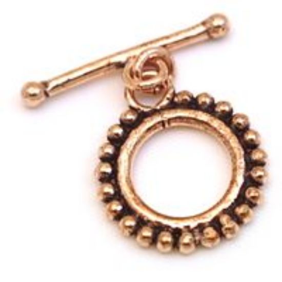 Picture of Copper Bead Loop 20mm Bar 26mm<br />2 Sets