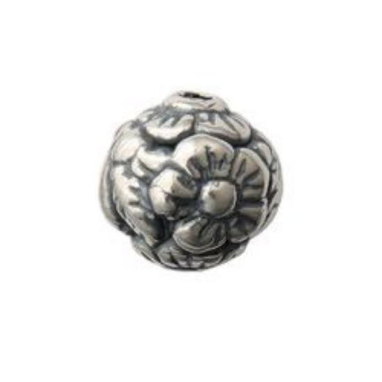 Picture of Sterling Silver Round Flower 9mm 1.3mm Hole<br />B&B Benbassat