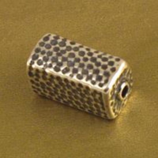 Picture of Machine Cast Sterling Silver Hammered Rectangle Bead 18mm, I.D. 2mm, JBB Finding