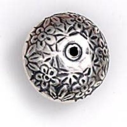 Picture of Sterling Silver Floral Rondelle Bead 18mm, I.D. 2mm, JBB Finding