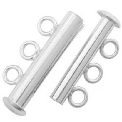Picture of Sterling Silver Tube Clasp, 3 Strands