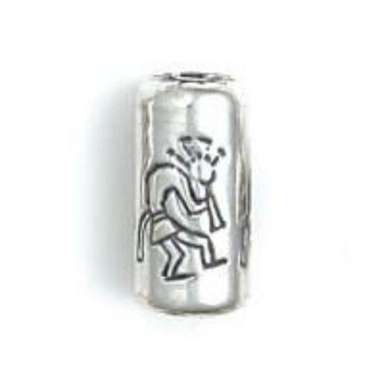 Picture of Sterling Silver Kokopelli Cylinder Bead Large 21x10mm, JBB Finding