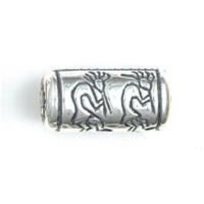 Picture of Sterling Silver Kokopelli Cylinder Bead Large 21x10mm, JBB Finding