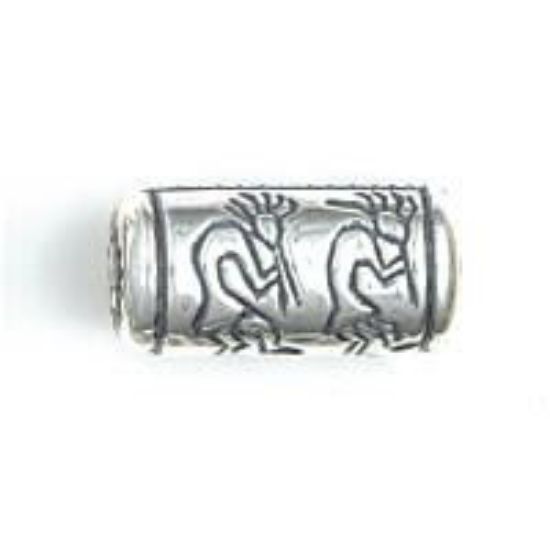 Picture of Sterling Silver Kokopelli Cylinder Bead Large 21x10mm, JBB Finding